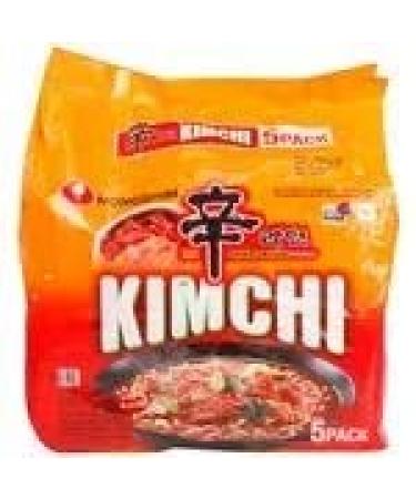 Nongshim Kimchi Ramyun 600g(120gx5) (Pack of 1) Instant Korean Style Traditional Spicy Noodle - Excellent For Snacking Stir-Frying Soups Or As A Quick Side Dish Spicy 120 g (Pack of 1)