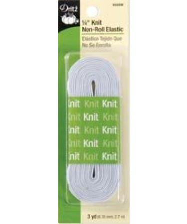 Dritz Knit Non-Roll Elastic 1/4 inch x 3 Yards White (4-Pack)