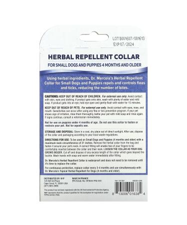 Dr. Mercola Herbal Repellent Collar for Small Dogs & Puppies - 0.7 oz | Natural Insect Protection - Buy Online on SooperMarket.com