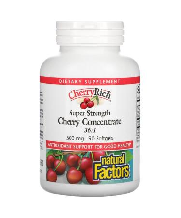 Natural Factors Cherry Concentrate Super Strength 500 mg 90 Softgels