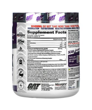 GAT Sport NITRAFLEX Grape - Powerful Pre-Workout Formula (10.9 oz) - Buy Online on SooperMarket.com