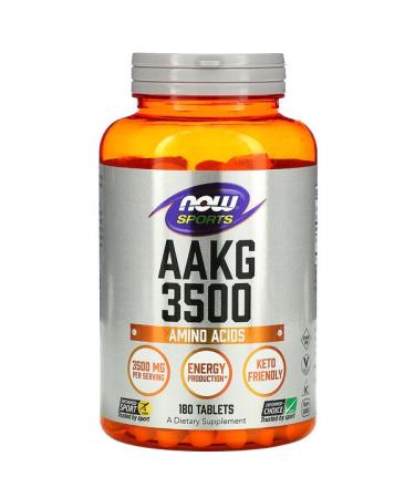 Now Foods Sports AAKG 3500 Amino Acids 180 Tablets