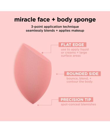 Real Techniques Miracle Face + Body Makeup Blending Sponge 1 ct - Transform Your Style with the Best Innovation Today! - Buy Online on SooperMarket.com