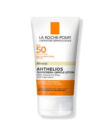 La Roche-Posay Anthelios Body and Face Soft Finish Mineral Sunscreen Lotion SPF 50 4.0 oz