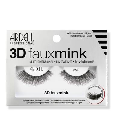 Ardell 3D Faux Mink #859, Multi-dimensional False Eyelash with Invisiband