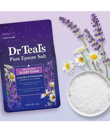 Dr Teal's Pure Epsom Salt Soak, Sleep Blend with Melatonin, Lavender & Chamomile Essential Oils 48.0 oz - Transform Your Style with the Best Innovation Today! - Buy Online on SooperMarket.com