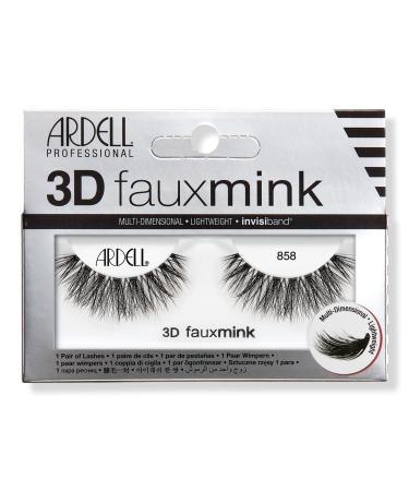 Ardell 3D Faux Mink #858, Multi-dimensional False Eyelash with Invisiband