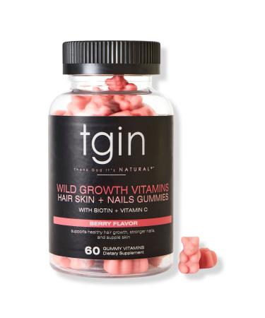 tgin Wild Growth Vitamins Hair, Skin + Nails Gummies 60 ct