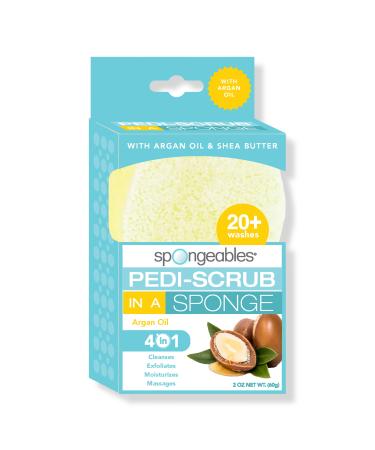 Spongeables Pedi-Scrub In A Sponge Foot Buffer 20+ Argan Oil