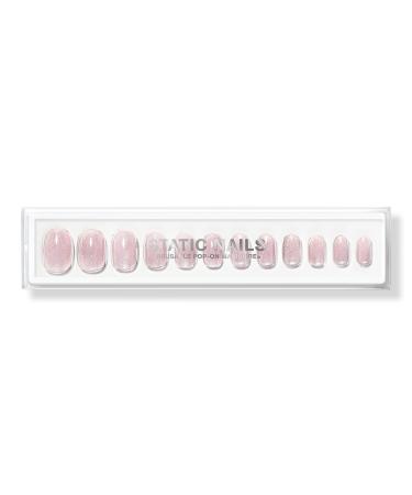 Static Nails Velvet Pink Round Reusable Pop-On Manicure