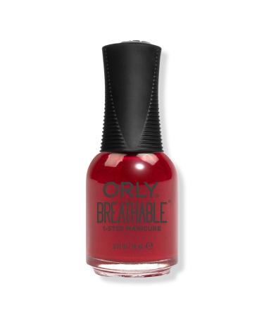 Orly Breathable Treatment + Color Cran-Barely Believe It candy apple red shimmer 0.6 oz