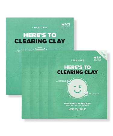 I Dew Care Here's To Clearing Clay Exfoliating Sheet Mask 4 ct