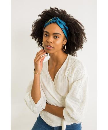 Grace Eleyae Silk Turban Style Headband Blue Peach Floral - Transform Your Style with the Best Innovation Today! - Buy Online on SooperMarket.com