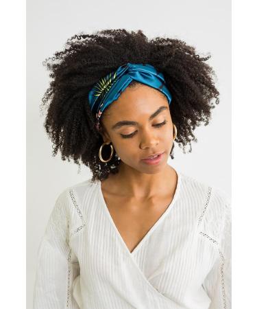 Grace Eleyae Silk Turban Style Headband Blue Peach Floral - Transform Your Style with the Best Innovation Today! - Buy Online on SooperMarket.com