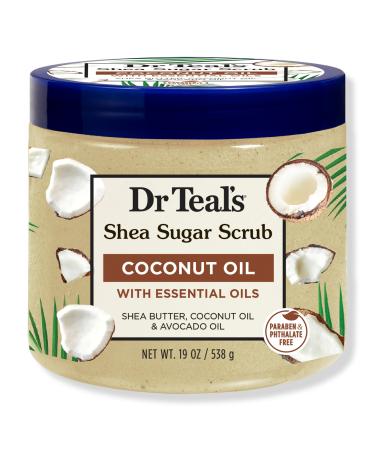 Dr Teal's Shea Sugar Body Scrub with Coconut Oil and Essential Oils 19 oz