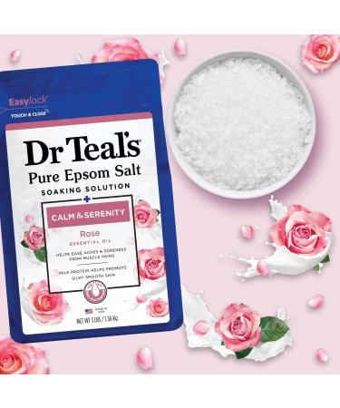 Dr Teal's Pure Epsom Salt Soak, Calm & Serenity with Rose Essential Oil 48 oz - Transform Your Style with the Best Innovation Today! - Buy Online on SooperMarket.com