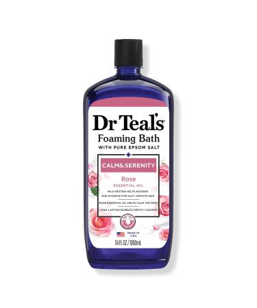 Dr Teal's Foaming Bath with Pure Epsom Salt, Calm & Serenity with Rose 34 oz