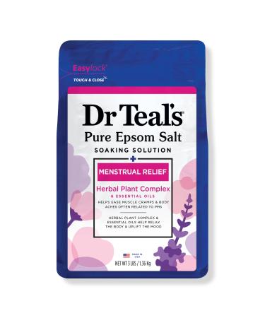 Dr Teal's Pure Epsom Salt Soaking Solution, Menstrual Relief 48 oz