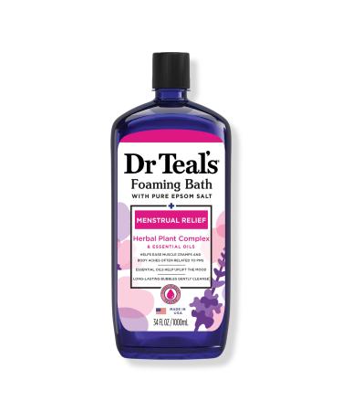 Dr Teal's Foaming Bath with Pure Epsom Salt, Menstrual Relief 34 oz