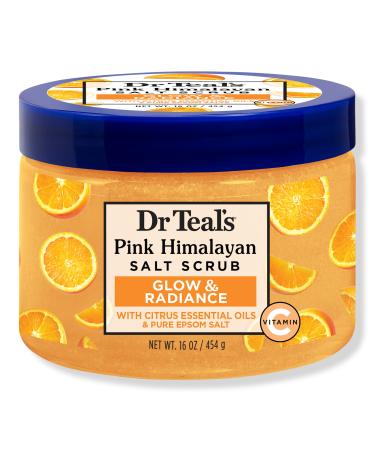 Dr Teal's Glow & Radiance Salt Scrub with Pure Epsom Salt & Citrus 16 oz