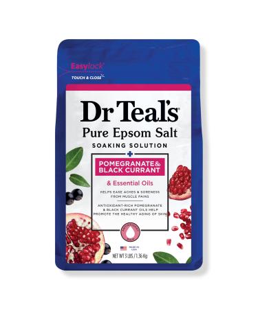 Dr Teal's Pure Epsom Salt Soak, Pomegranate Oil & Black Currant 48 oz