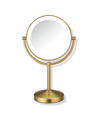 Conair Halo Double-Sided Lighted Makeup Mirror Brass