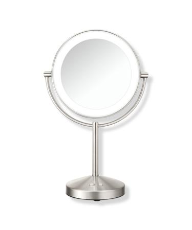 Conair Relfections 1x/10x LED Lighted Mirror Satin Nickel