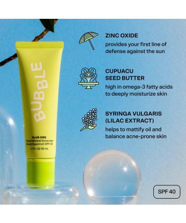 Discover Bubble Plus One Tinted Daily Mineral Sunscreen Broad Spectrum SPF 40 1.7 oz - Elevate Your Style Instantly! - Buy Online on SooperMarket.com
