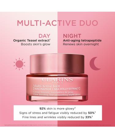 Clarins Multi-Active Night Moisturizer for Lines, Pores, Glow with Niacinamide 1.7 oz - Discover Premium Quality Shop now! - Buy Online on SooperMarket.com