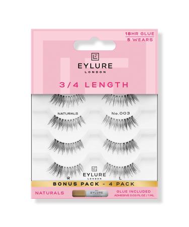 Eylure 3/4 Length Naturals Accent No. 003 Eyelashes Multipack 4 pair