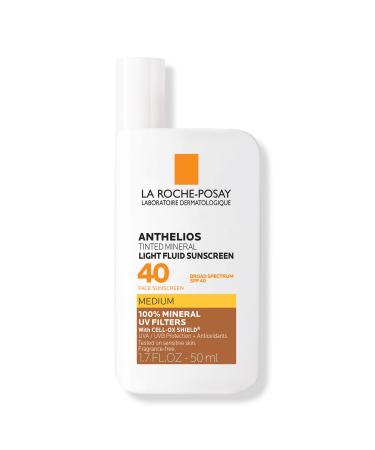 La Roche-Posay Anthelios Mineral Tinted Fluid Face Sunscreen SPF 40 Medium 1.7 oz