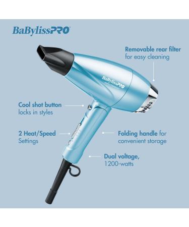 Discover BaBylissPRO Nano Titanium Compact Folding Ionic Dryer - Elevate Your Style Instantly! - Buy Online on SooperMarket.com