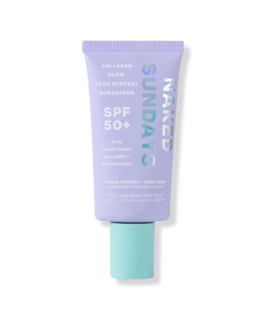 Naked Sundays Collagen Glow 100% Mineral Sunscreen Perfecting Priming Lotion SPF50+ 1.7 oz