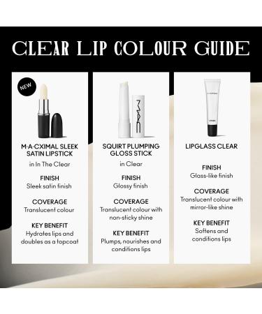 Discover MAC MÂ·AÂ·Cximal Sleek Satin Lipstick Colorless In The Clear (clear) - Elevate Your Style Instantly! - Buy Online on SooperMarket.com