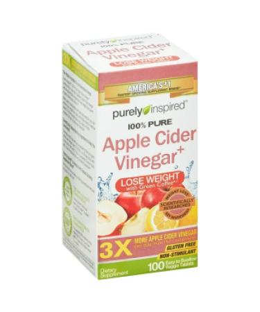 Purely Inspired Apple Cider Vinegar+ | 100 Easy-Swallow Veggie Tablets for Digestive Health - Buy Online on SooperMarket.com