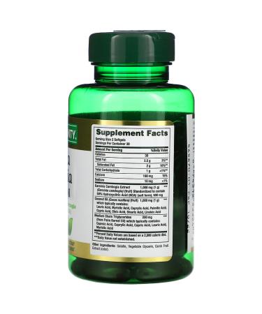 Nature's Bounty Garcinia Cambogia & Coconut Oil 60 Softgels - Enhance Wellness & Weight Management - Buy Online on SooperMarket.com