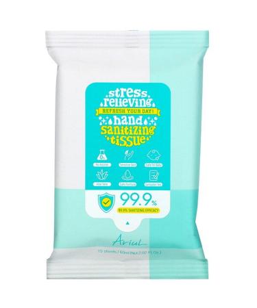 Ariul Hand Sanitizing Wipes 99.9% Efficacy Aloe Vera 15 Tissues