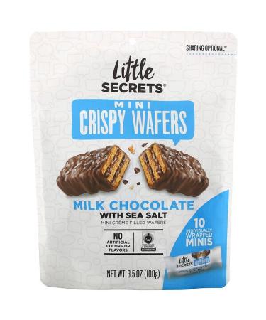 Little Secrets Mini Crispy Wafers Milk Chocolate with Sea Salt 10 Individually Wrapped Minis 3.5 oz (100 g)
