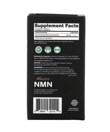Ageless NMN Supplement - 60 Capsules | NAD Precursor for Anti-Aging - Buy Online on SooperMarket.com
