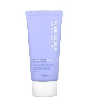 A'Pieu Pure Block Water Proof Sun Cream SPF 50+ PA+++ 1.69 fl oz (50 ml)