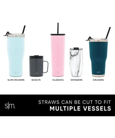 Simple Modern Reusable Straws 12 Pack for Tumblers and Travel Mugs - Midnight Black Plastic Straws - Classic Voyager Cruiser Scout - 12 Count - Buy Online on SooperMarket.com
