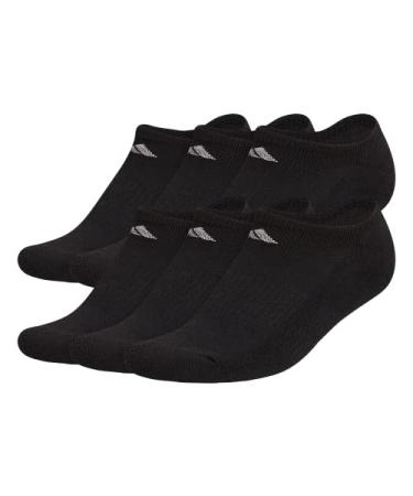 adidas Women's Athletic Cushioned 6-Pack No Show Medium Black/Aluminum 2