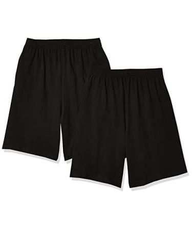 Hanes Boys Jersey Short (Pack of 2) Medium Black