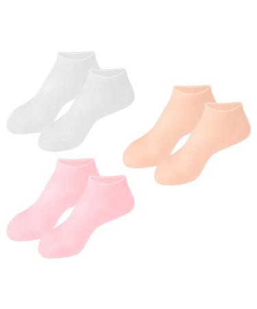 Minkissy 3 Pairs Gel Socks Gel Boat Socks Gel Care Socks Moisturizing Cushion Socks High Heel Socks Cracked Anti-crack Socks Moisturizing Heel Heels Sebs Women's Socks Elastic Man 16.5x8.5cm