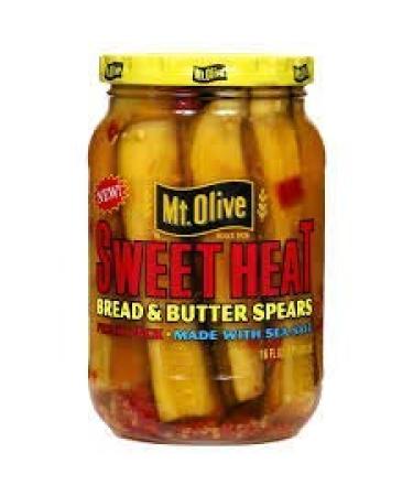 Mt Olive Sweet Heat (Bread & Butter) 16 oz Jar Spears