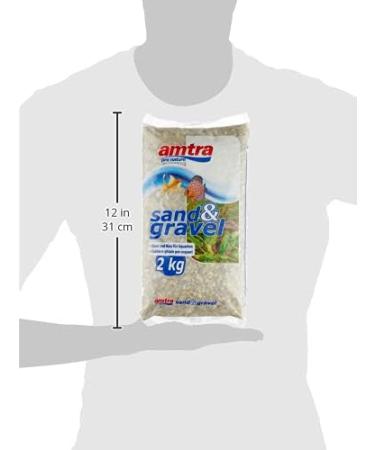 Amtra Polychrome Natural Aquarium Gravel 2 KG - Decorative Sand with White Grains 3-4mm - Buy Online on SooperMarket.com