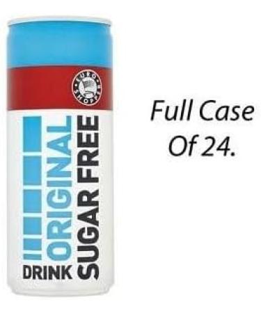 Euro Shopper Original Sugar-Free Drink 250ml (Pack of 24) | Refreshing Zero-Sugar Energy Boost | Carbonated Fruit Flavour Drink with Sweeteners - Buy Online on SooperMarket.com