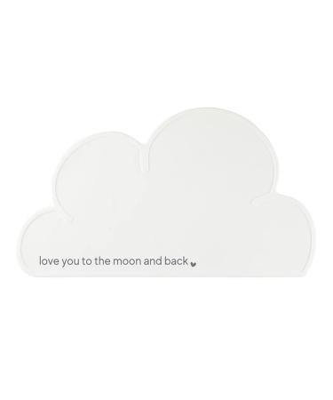 Stephan Baby Silicone Placemats - Non-Slip Portable Stain Resistant Place Mat for Babies and Toddlers  18.5 x 10.5-Inches  White Cloud - Love You