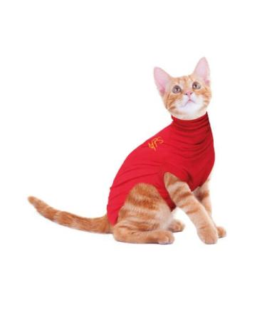 MPS Medical Pet Shirt Cat Surgery Recovery Suit Red XX-Small XXS