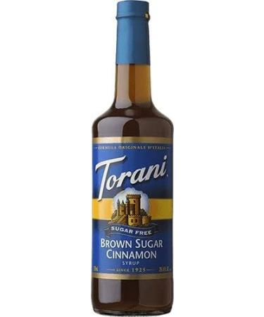 Torani Sugar Free Brown Sugar Cinnamon Syrup 750 ml - flavouring syrup for coffee tea soda cocktail etc. - zero sugar zero calories keto friendly